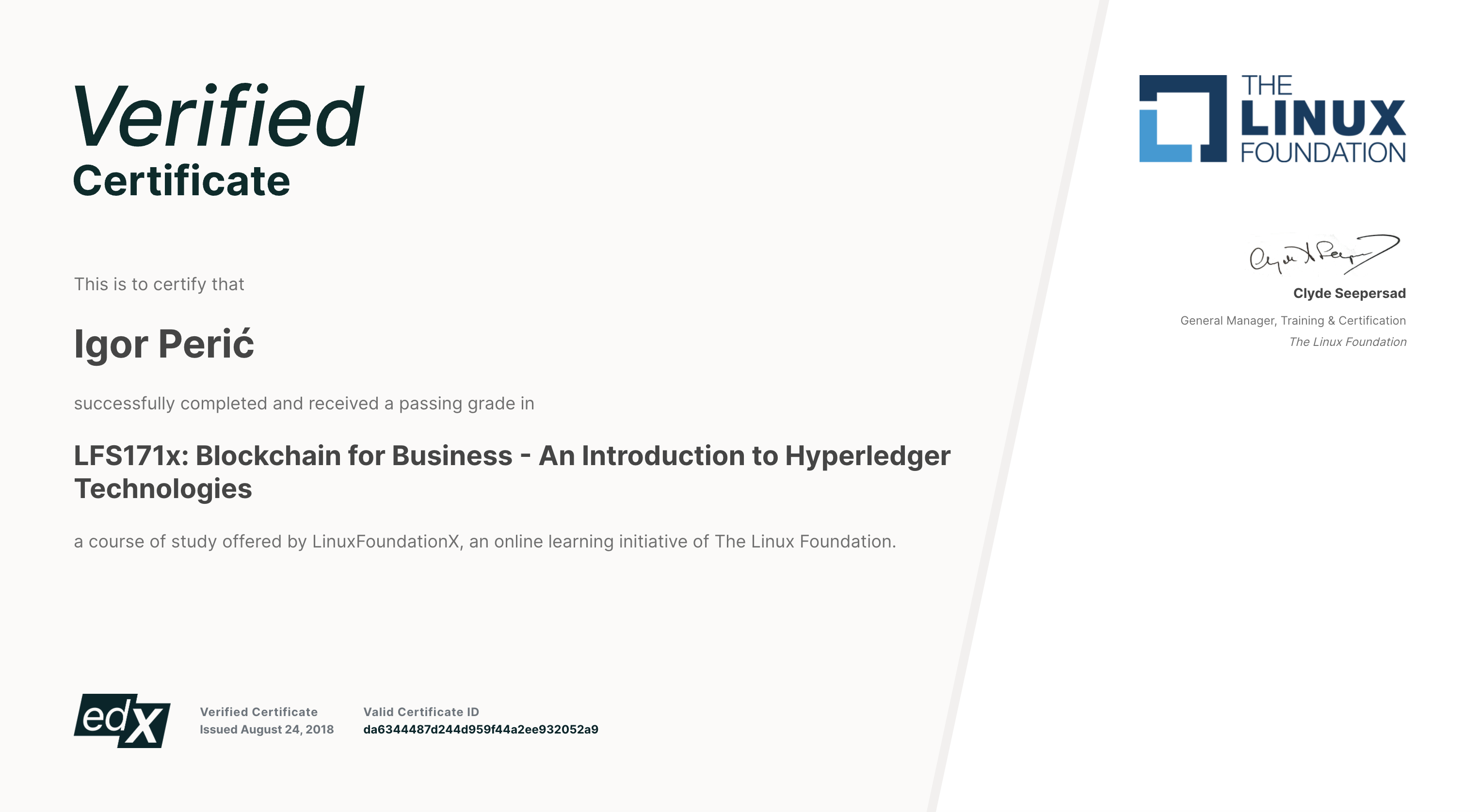 Blockchain for Business – Hyperledger